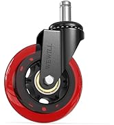 WEWILL Office Chair Wheels, Red&amp;Clear
