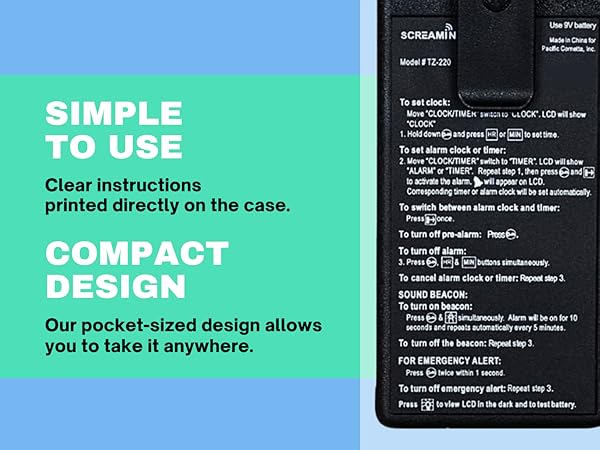 Clear instruction printed directly on the case