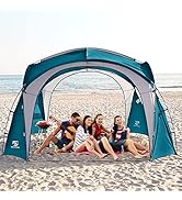 UNICAMPER Beach Tent 12 X 12ft Large UPF50+ Pop Up Canopy with 2-Pcs Side Wall, Sun Shelter Rainp...