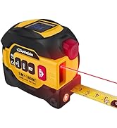 Laser Tape Measure 3 in 1 with Laser Level Crosshairs |196ft/60m Laser Distance+16ft/5m AutoLock ...