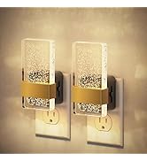 JandCase Night Lights Plug into Wall, Dusk to Dawn Sensor, 3000K Soft White LED, Acrylic Bubble D...