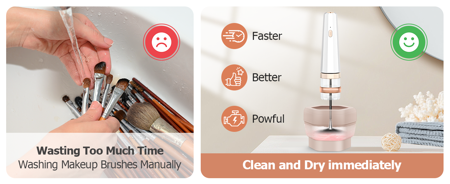 Electric makeup brush cleaner machine make up brush cleaner women foundation brush cleaner holder 