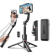 Smartphone Gimbal Stabilizer with Remote, Aluminum Extendable Selfie Stick Tripod, 360° Automatic...