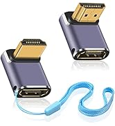 Duttek 8K HDMI 90 Degree Adapter (2 Pack), Up&amp;Down Angle HDMI Adapter, 48Gbps HDMI Male to Female...