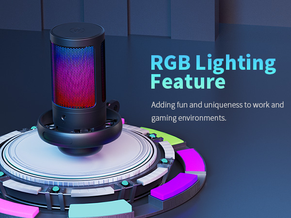 RGB Microphone for Gaming with Boom Arm