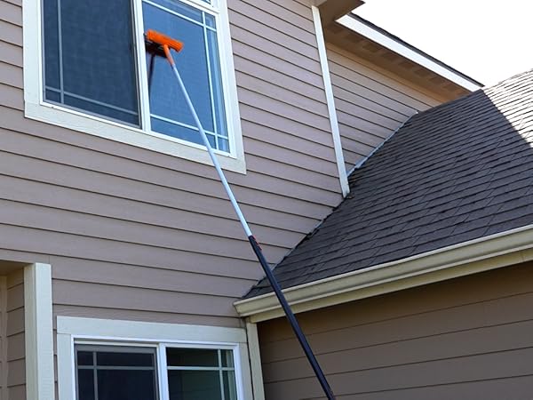 Window washing kit with extension pole