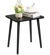 FORAOFUR Black Side/End Table, Modern, Minimalist Wooden Small Accent Table with Natural Legs for...