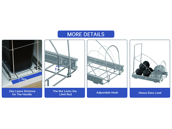 Roll-Out Sliding Adjustable Rack for Kitchen