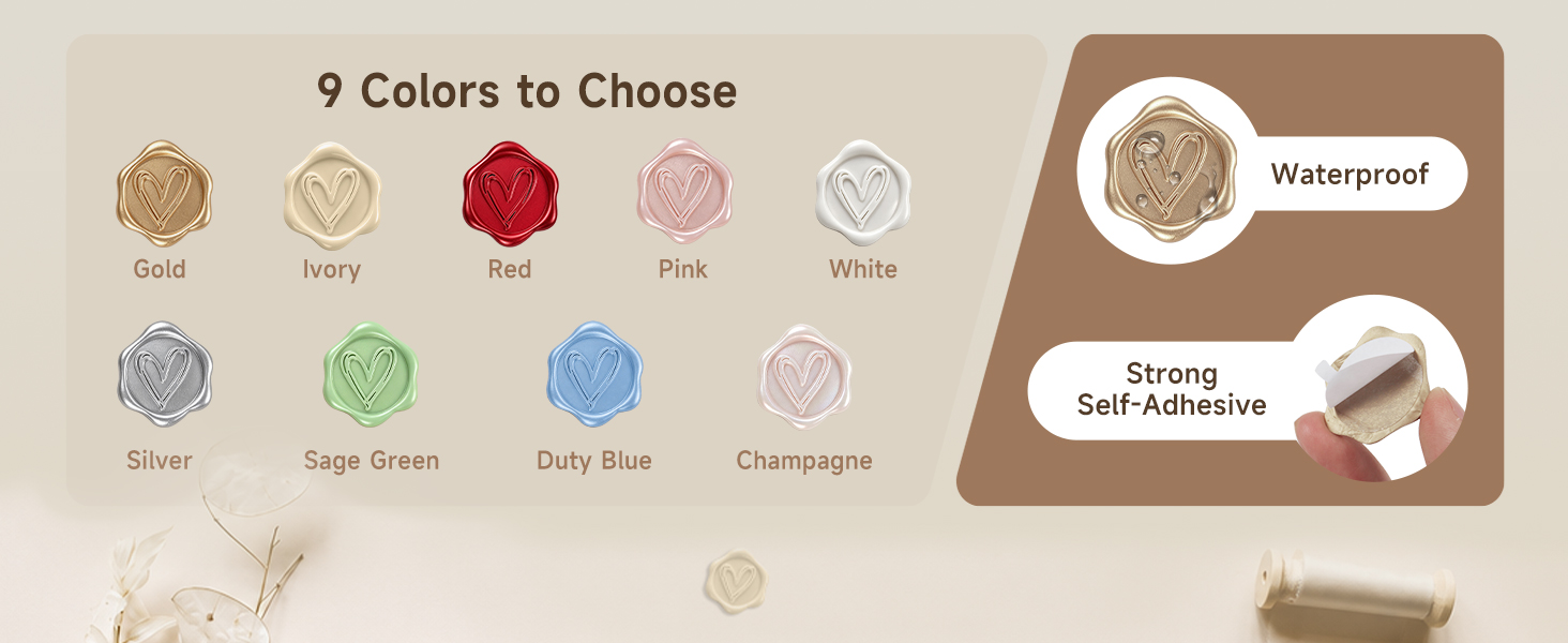 Heart Wax Seal Stickers