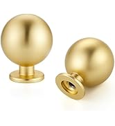 Ravinte Decor 12 Pack Brushed Gold Cabinet Knobs, Round Ball Drawer Knobs for Cabinets and Dresse...