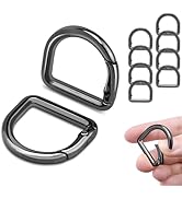 10Pcs Small D Ring Carabiner Clips, Metal Tiny Keychain Spring D Rings Hook for Car Keyring, Back...