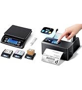 Phomemo 4x6 Shipping Label Printer with Touch Screen &amp; Digital Shipping Postage Scale 66lb with 5...