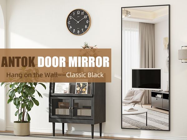 Antok Door Mirror, Full Length Mirror Over The Door, 49'' x 15'' Hanging Mirrors, Wall Mirrors