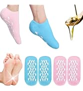 2Pairs Moisturizing Socks - Silicone Socks for Dry Cracked Feet Women - Gel Socks for Dry Cracked...