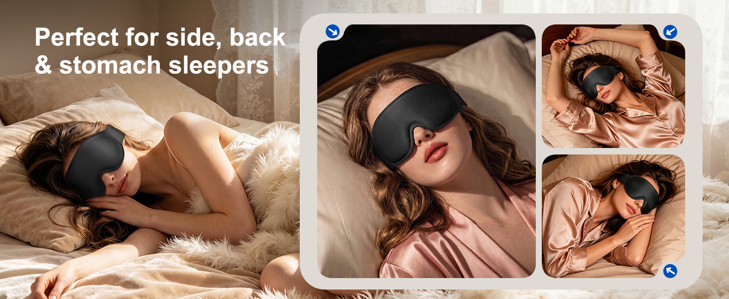 sleep mask for side sleeper,back stomach sleepers,weighted eye masks for sleeping.women men adult