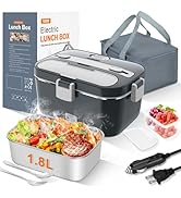 DUPASU Electric Lunch Box Food Heater: 100W Portable Lunch Warmer for Adults, 1.8L Fast Heating L...