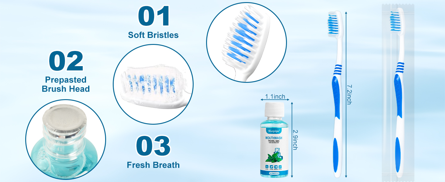 Individually Wrapped tooth brush travel kit