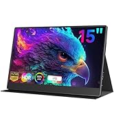 AYY Portable Monitor 15 Inch 1080P FHD 100% sRGB, USB-C HDMI External Display, HDR IPS Ultra-Slim...
