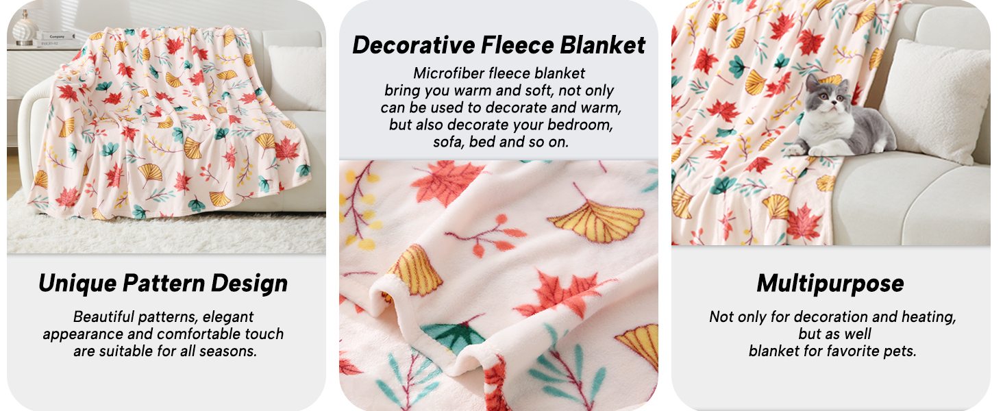 Autumn Leaves Throw Blanket