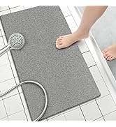 SONGZIMING Shower Mat Non Slip Without Suction Cups, 32x17 Inch, PVC Loofah Bath Mat for Textured...