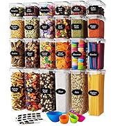 Chef's Path 24 Pieces Clear Plastic Silicone Food Storage Containers | Labels, Marker, Spoon Set ...