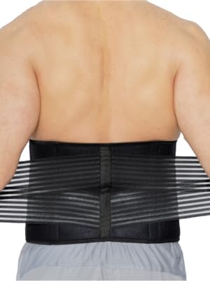 NeoTech Care Neoprene Back Brace, Double Compression, Black, Size Medium