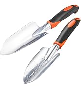 Garden Shovel Trowel Garden Tool Set, 2 Pack Heavy Duty Gardening Tools Set Include Wide Garden T...