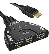 Fosmon 4K HDMI Switch 3 in 1 out 4K@30Hz, 3-Port HDMI Splitter Hub Switcher Auto Switching UHD 3D...