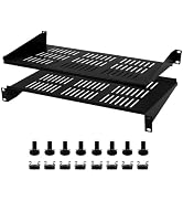 Moocci 19" 1U Server Rack Shelf 2 Pack - Universal Vented Network Rack Mount Shelf for Server Rac...
