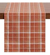 Softalker Fall Checkered Tartan Table Runner - Thanksgiving Orange Buffalo Plaid Stain Resistant ...