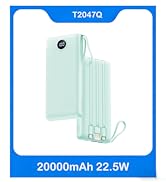 VRURC Portable Charger 20000mAh, Built-in Cables Fast Charging Power Bank, PD QC 3.0 Travel Essen...