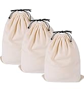 MISSLO Cotton Breathable Dust-proof Drawstring Storage Pouch Bag (Pack 3 M)