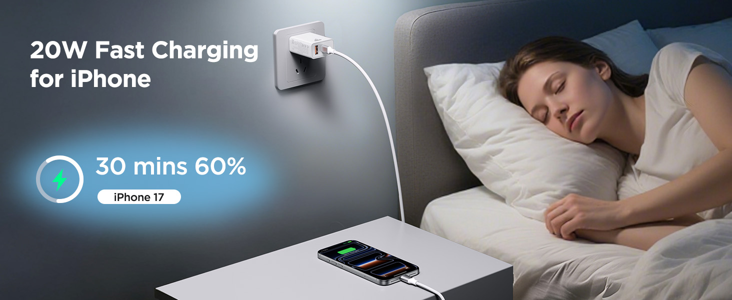 PD20w iphone charger fast charging block