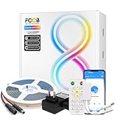 FCOB COB LED Strip Light 12V 4000K Natural White Cob Strips with Remote/App Bluetooth Controller ...