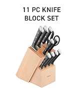 T-fal Ice Force German Stainless Steel Kitchen Knife Set and Wood Block 11 Piece, Long Lasting Sh...
