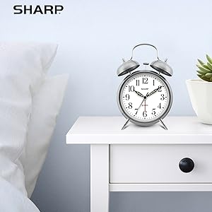 bedside alarm clock with loud alarm battery operated dependable clock twin bell old fashioned alarm