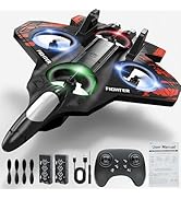 RGIMF Foam Remote Control Airplanes, RC Planes with Light, RC Airplane Fighter Jet, 360° Flip, St...
