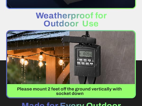 outdoor timer for lights waterproof