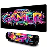 Jhdstore Blacklight Mouse Pad Gaming Desk Mat, XXL Extended Gaming Mousepad, Large Mouse Pad for ...