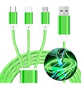 TISTIPPL 3 in 1 Light up Charging Cable,Multi LED Charging Cable,Light Up Charger Cord,3A USB Cab...