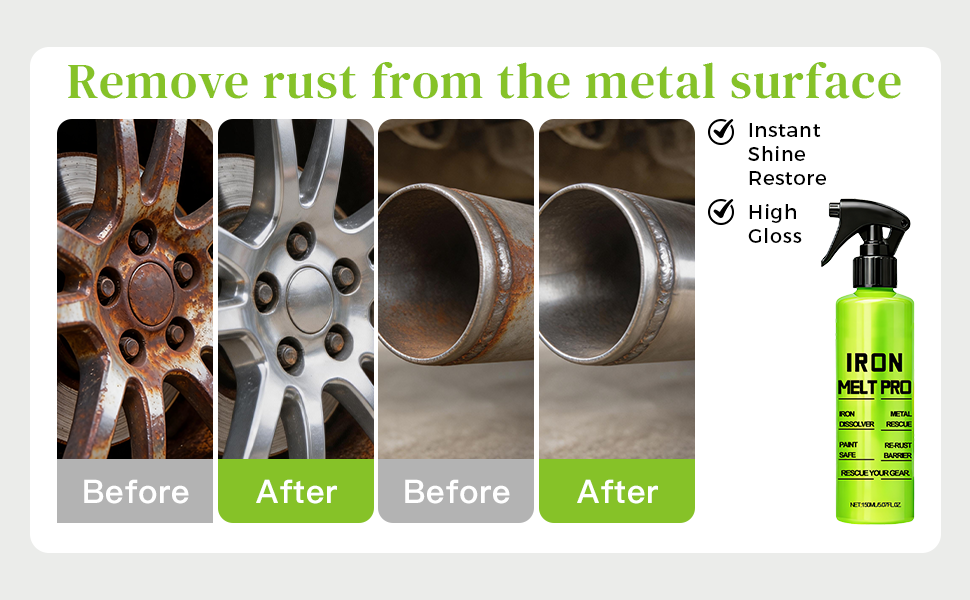 Automotive rust remover spray for car parts hinges battery terminals bolts and engine components