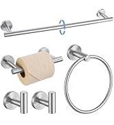 Brushed Nickle Round 5-Piece Towel Bar Set Bathroom Hardware Accessories Set Upgraded Toilet Pape...