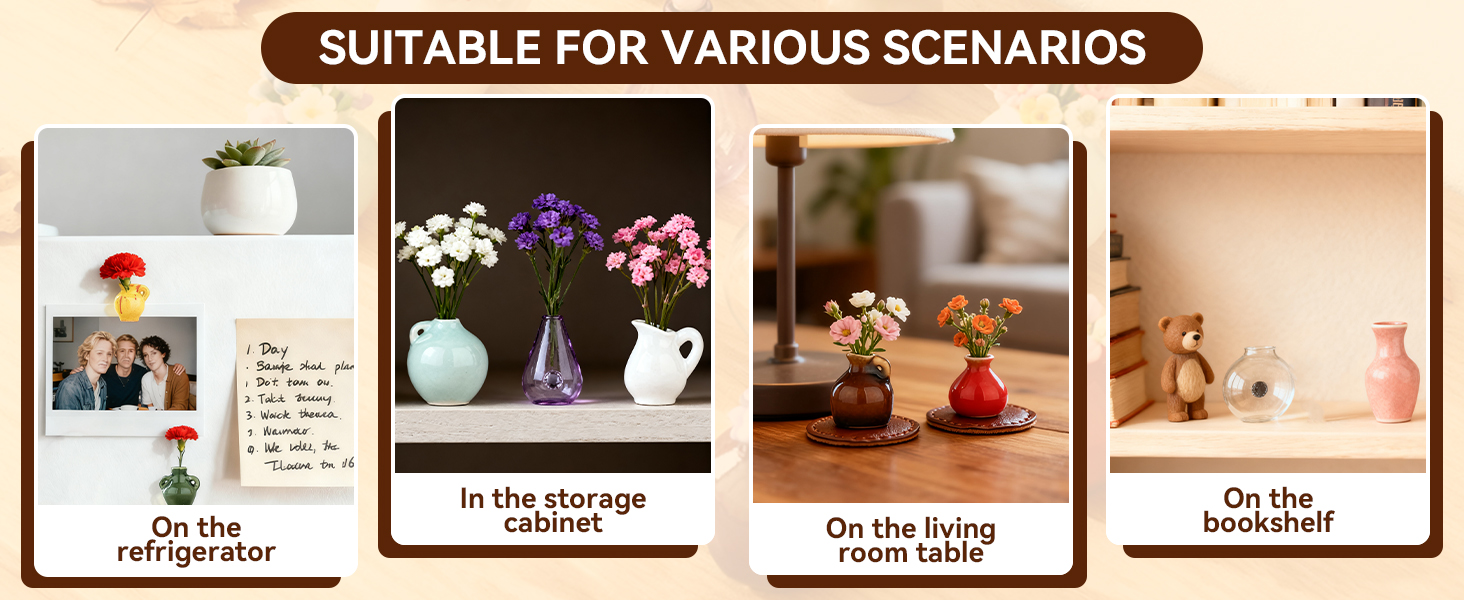 Tiny Magnetic Bud Vase Set