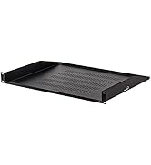 NavePoint Cantilever Server Shelf Vented Shelves Rack Mount 19 Inch 1U Black 14 Inches (350mm) deep