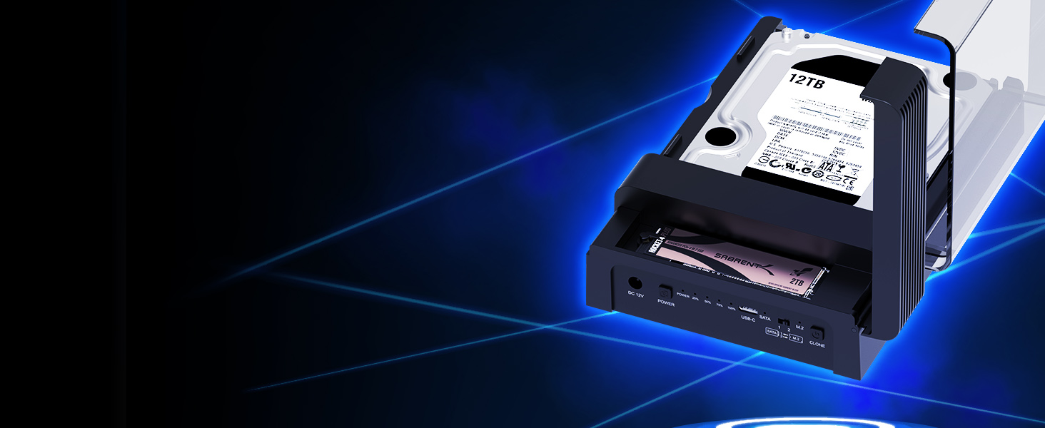 usb docking station, nvme and sata drive dock, 3.5 inch hdd and m.2 ssd cloning