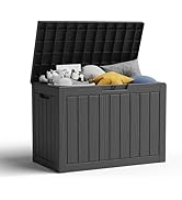 Deck Box 45 Gallon Outdoor Storage Box with Lockable for Patio Cushions, Outdoor Toys, Gardening ...