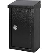 xydled Wall-Mounted Key Drop Box with Key Lock, Metal Mailbox, Indoor&amp; Outdoor Storage Box, Hangi...