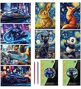 Georgie Porgy Scratch Paper Art Set for Kids Adults Magic Rainbow Scratchboards for DIY Arts and ...