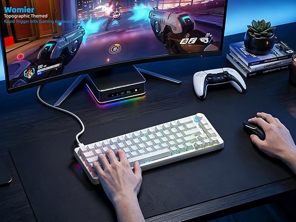 60% Percent Keyboard Rapid Trigger Gaming Keyboard RGB Hall Effect Topographic Keyboard