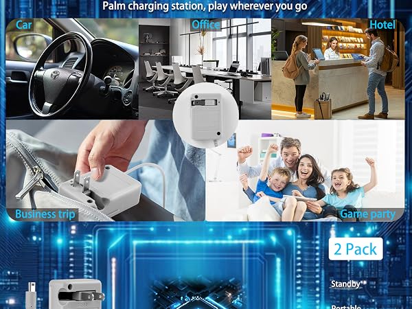 Palm charging station, play wherever you go
